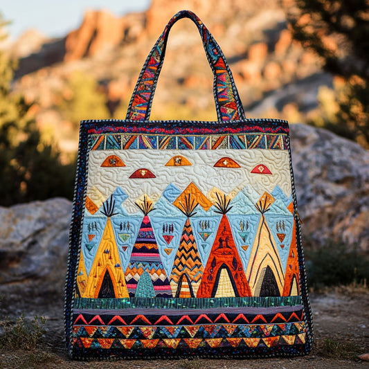 Sunset Teepee WN2209083CL Quilted Tote Bag