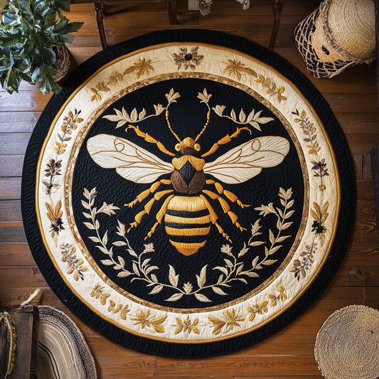 Royal Bee In Wreath WY2805038CL Quilted Round Mat