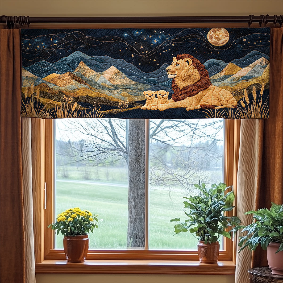 Majestic Lion WY2105058CL Quilted Valance
