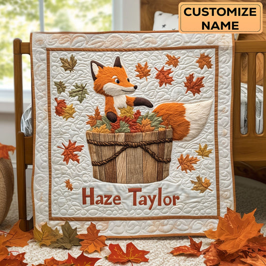 Sweet Tail Fox WN2907098CL Personalized Baby Quilt