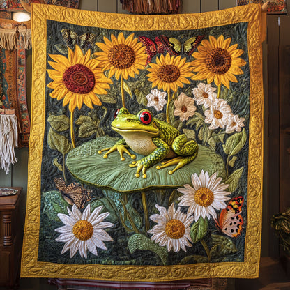 Frog In Bloom WY0304015CL Quilt
