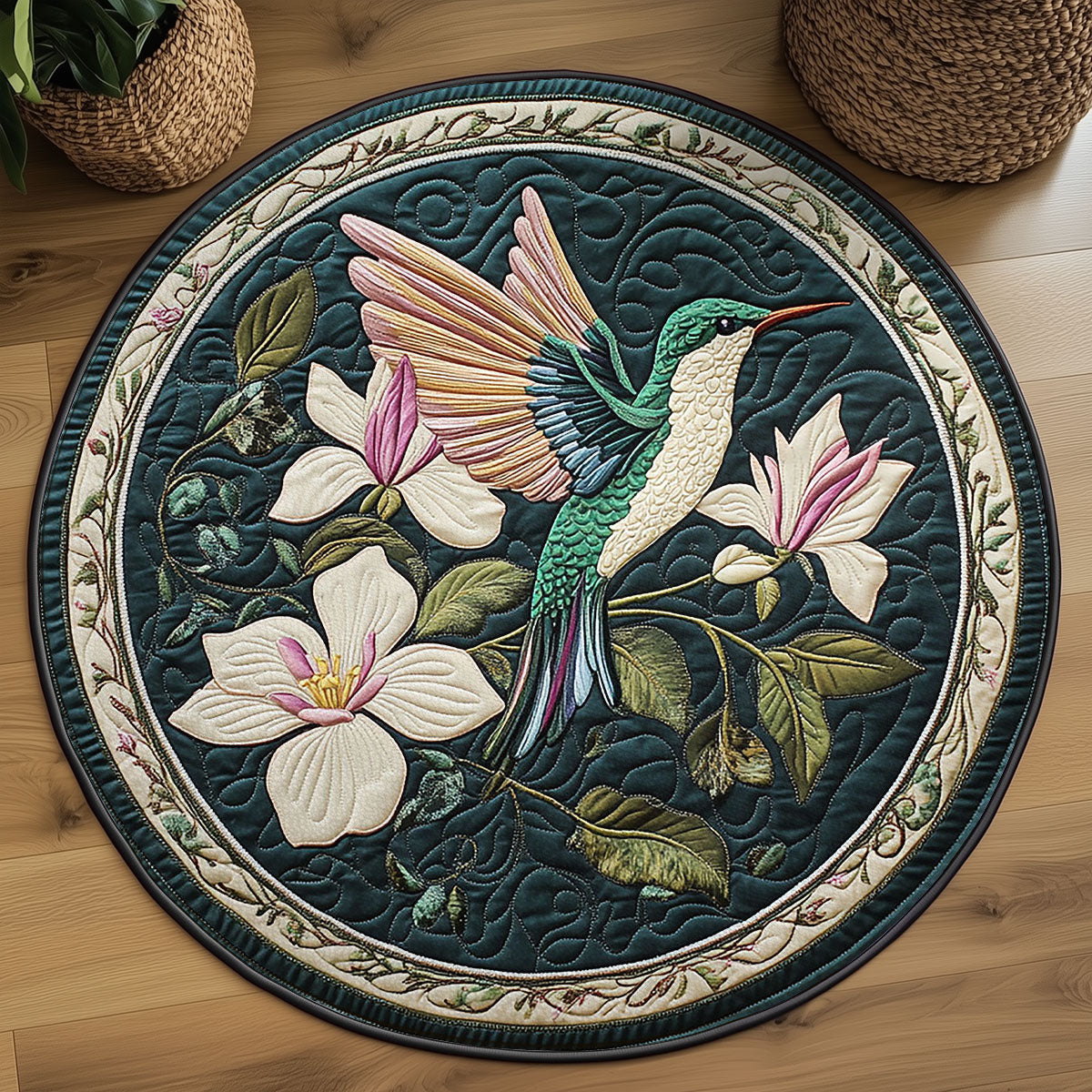 Garden Jewels WY2203052CL Quilted Round Mat