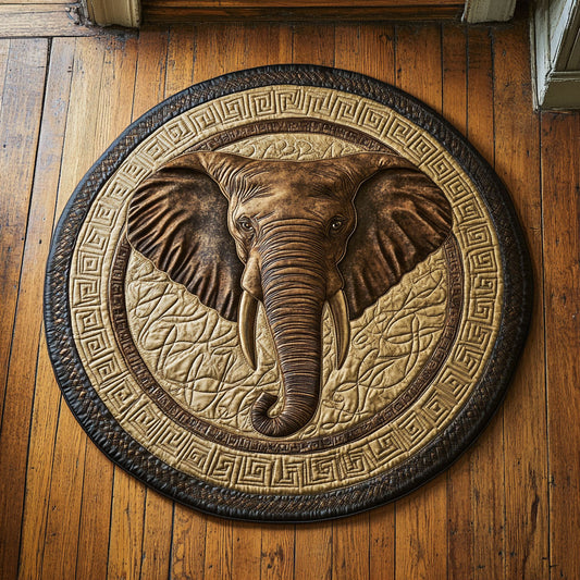 Sacred Elephant CP0409065CL Quilted Round Mat