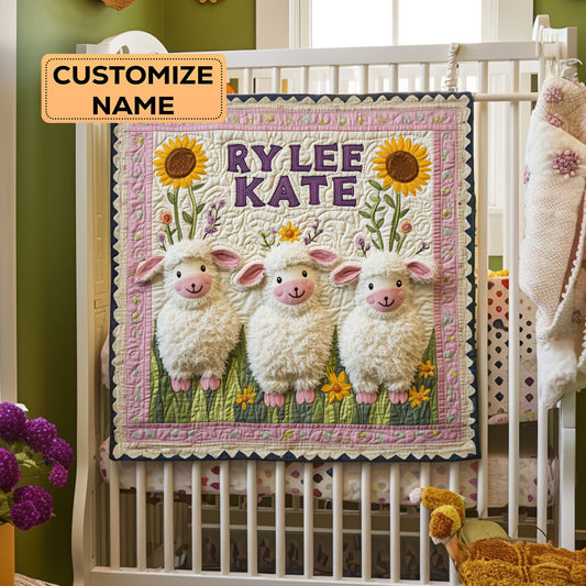 Little Lamb Parade WY2907040CL Personalized Baby Quilt