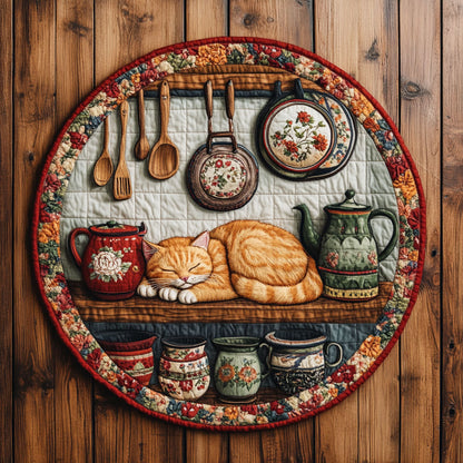 Nap In The Pantry WY0608025CL Quilted Round Mat