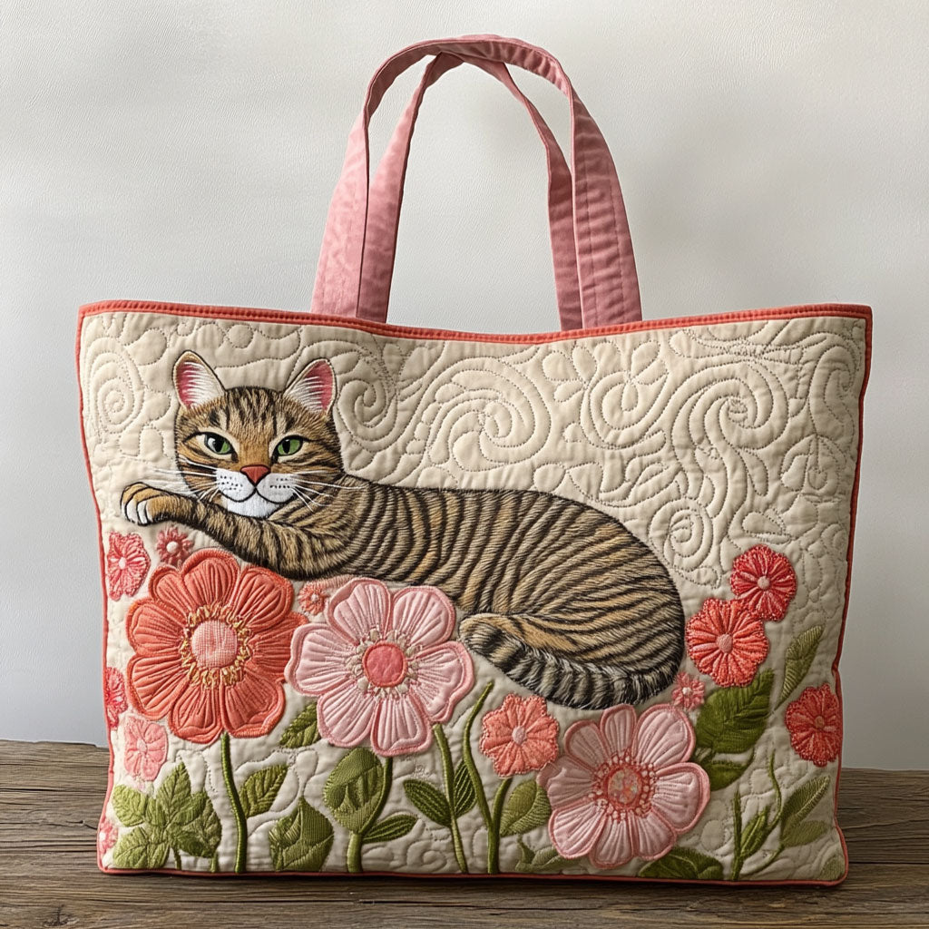 Blossom Kitty CP0110225CL Quilted Tote Bag