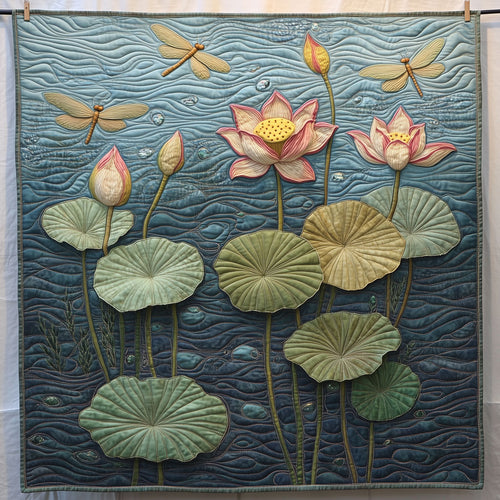Dragonfly Flying Over Lotus Pond LT0210005CL Quilt