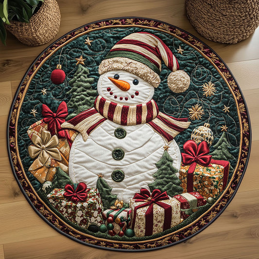 Frosty Snowman WN0309038CL Quilted Round Mat