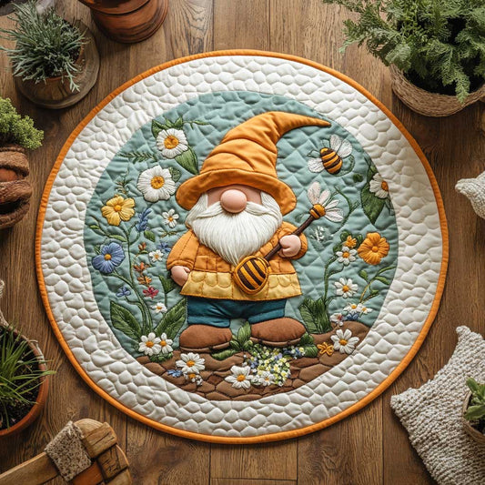 Daisy Gnome WN2703046CL Quilted Round Mat
