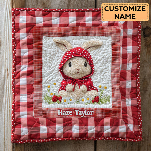 Redhood Bunny WN1807081CL Personalized Baby Quilt