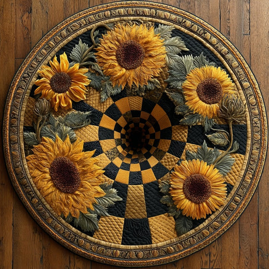 Sunflower Bliss XR2809020CL Quilted Round Mat