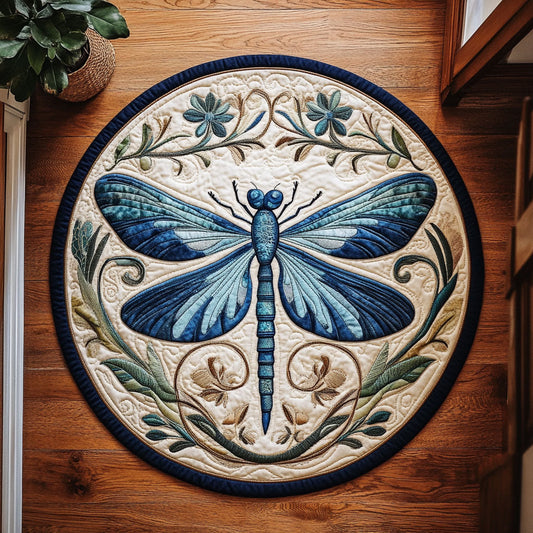 Blue Dragonfly WX2605004CL Quilted Round Mat