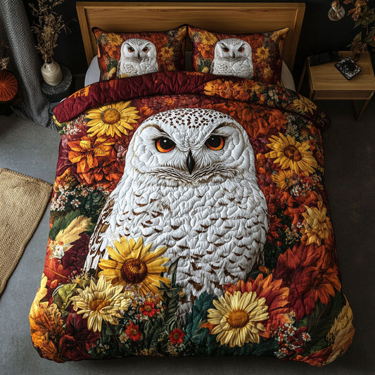 Owl In Flower Garden WY2702022CL Duvet Cover Set