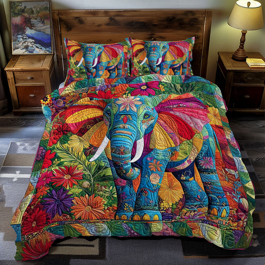 Patchwork Portrait Elephant WY2412045CL Duvet Cover Set