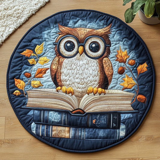 Owl Book CW2305438CL Quilted Round Mat