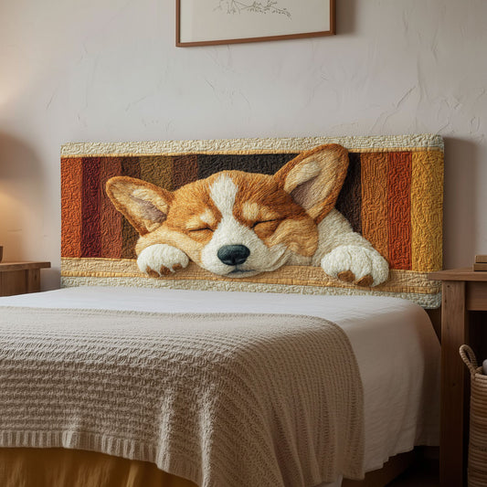 Corgi Parade CP2912016CL Quilted Headboard Slipcover