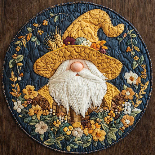 Rustic Gnome Days WN2105056CL Quilted Round Mat