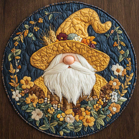 Rustic Gnome Days WN2105056CL Quilted Round Mat