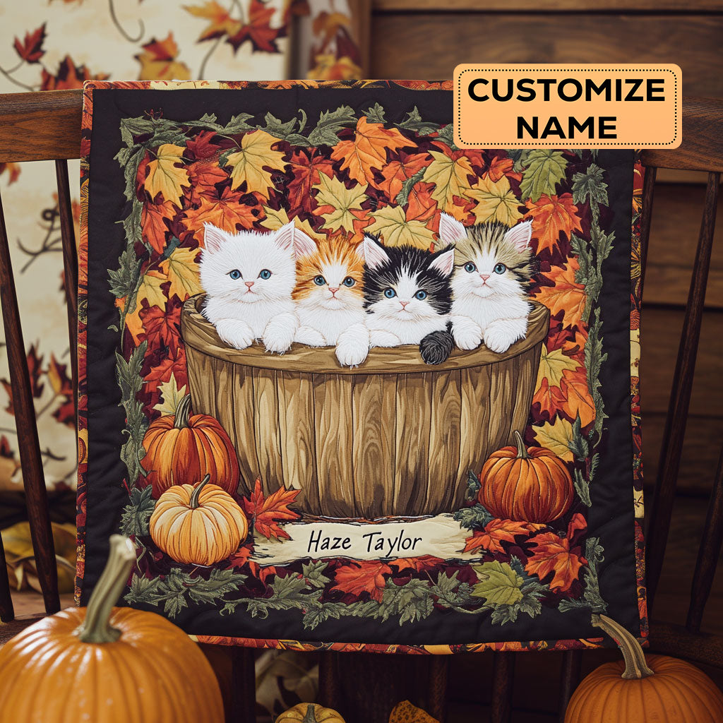 Autumn Barrel Cat WN3007006CL Personalized Baby Quilt