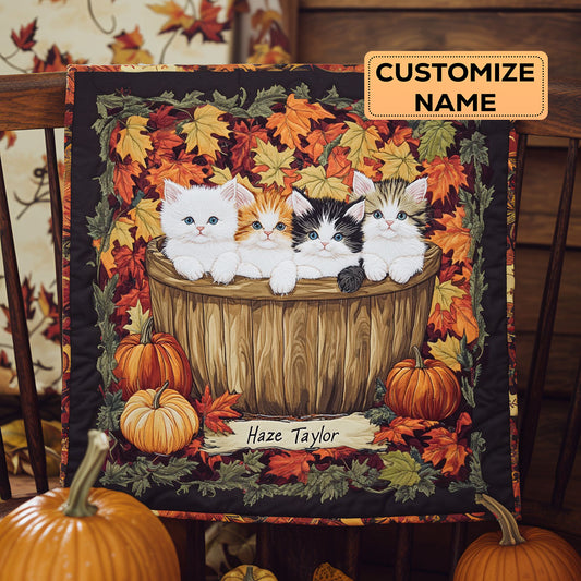 Autumn Barrel Cat WN3007006CL Personalized Baby Quilt