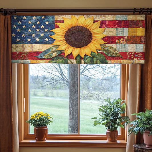 Patchwork Sunflower Glory WN1606052CL Quilted Valance