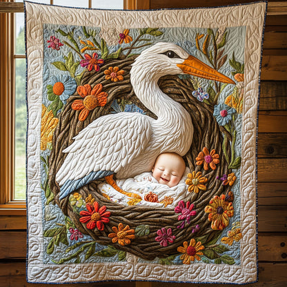 Stork And Baby CP0307044CL Quilt