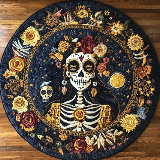 Haunted Muertos Muse WN1205055CL Quilted Round Mat