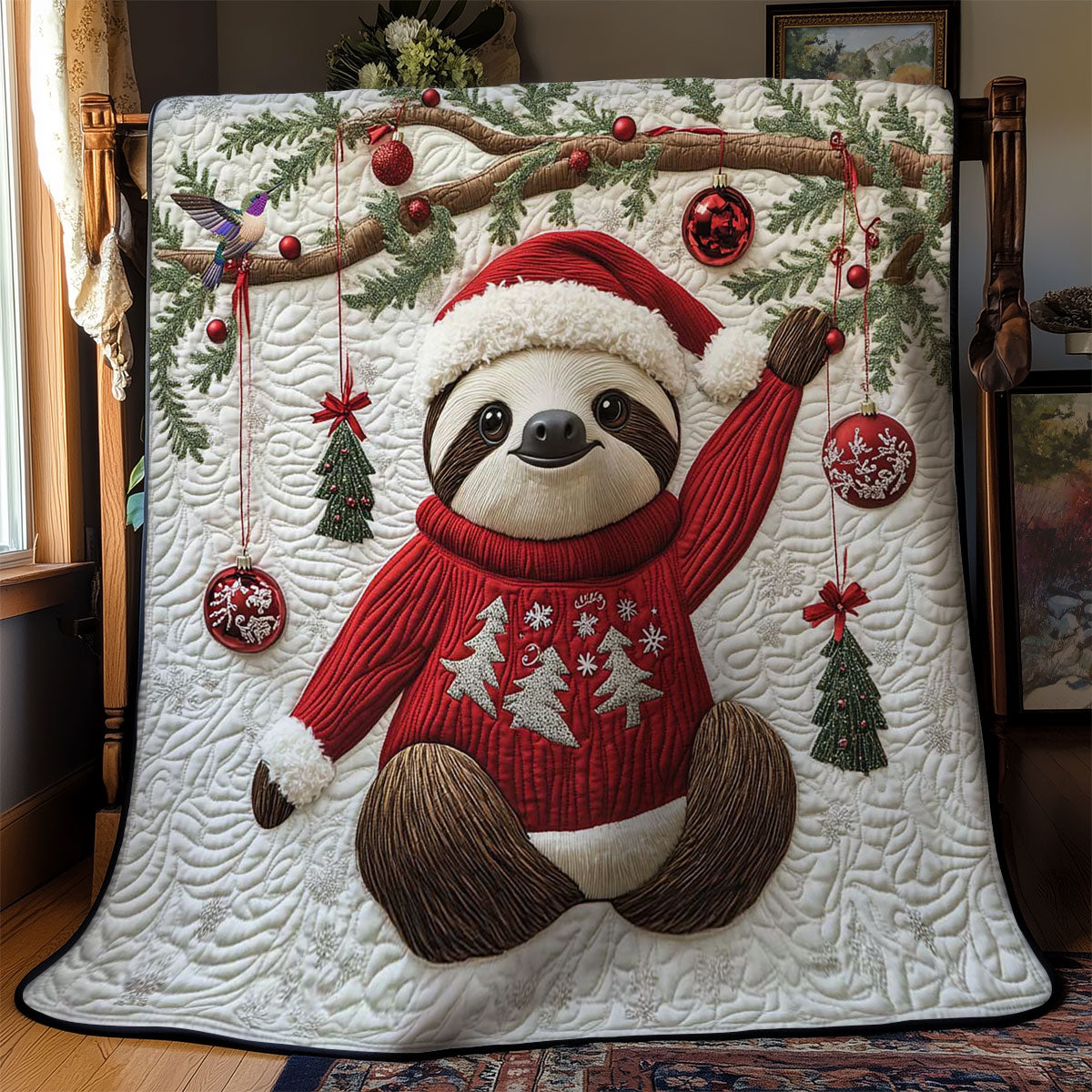 Santa Sloth Cozy WN1612009CL Quilt