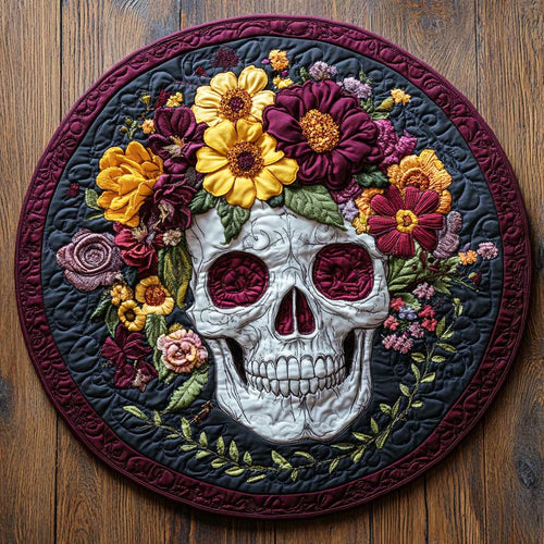 Glowing Skull CQ0905009CL Quilted Round Mat