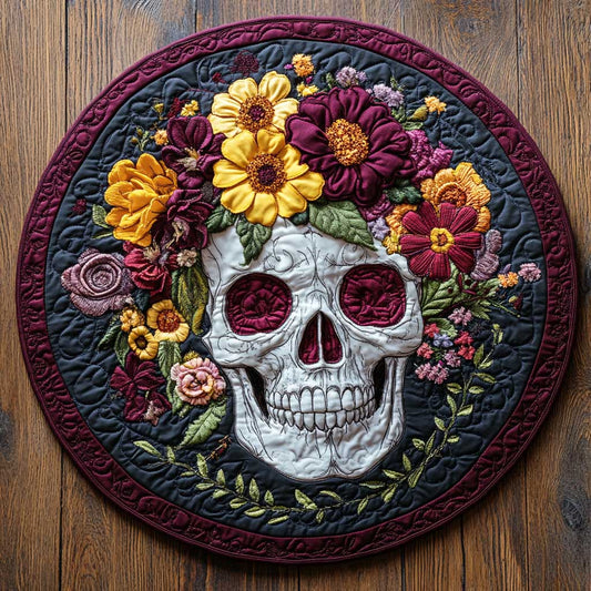 Glowing Skull CQ0905009CL Quilted Round Mat