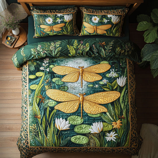 Couple Golden Dragonfly WY1408015CL Duvet Cover Set