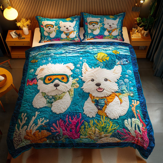 Underwater Westie World WN1911063CL Duvet Cover Set