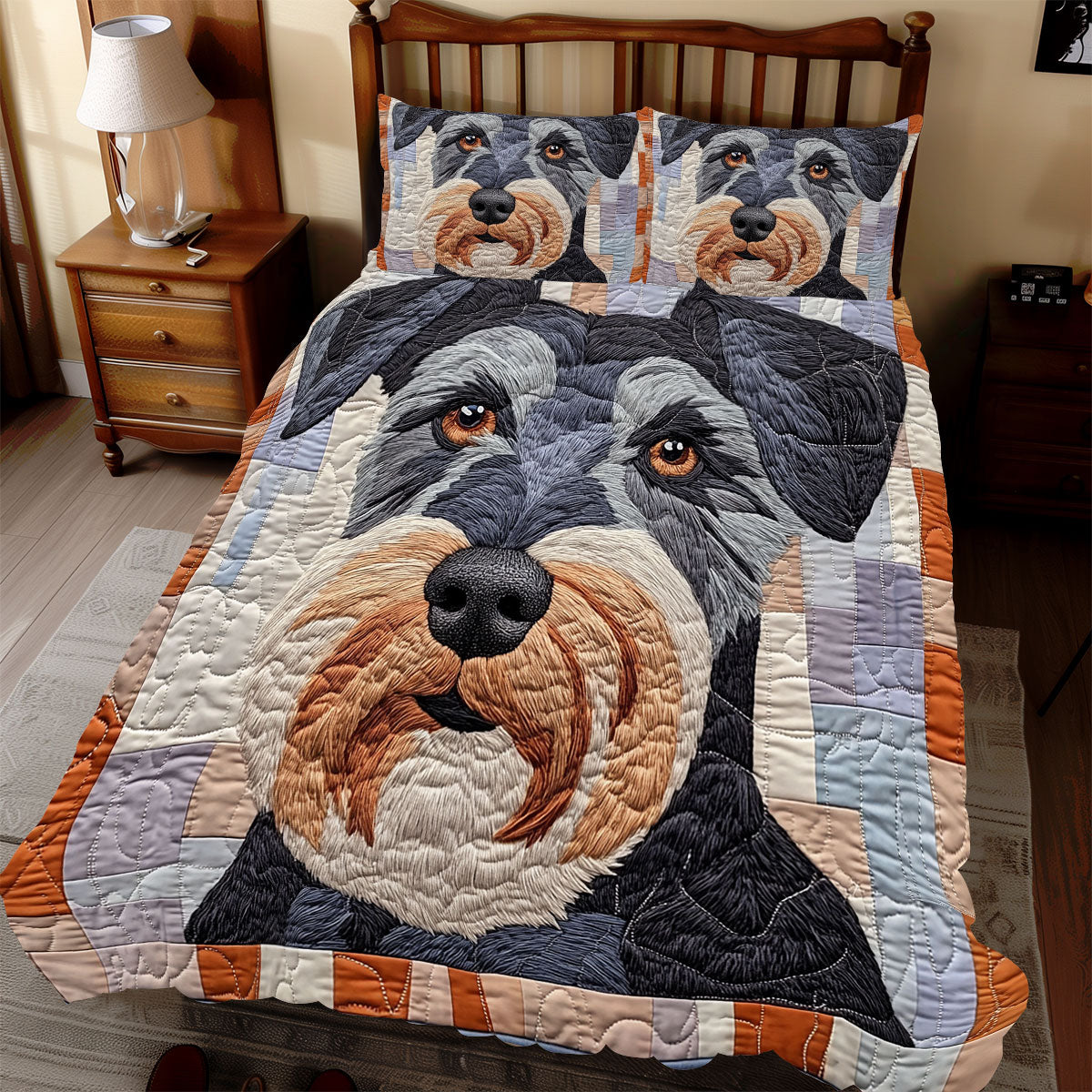 Miniature Schnauzer Portrait WX0712047CL Duvet Cover Set