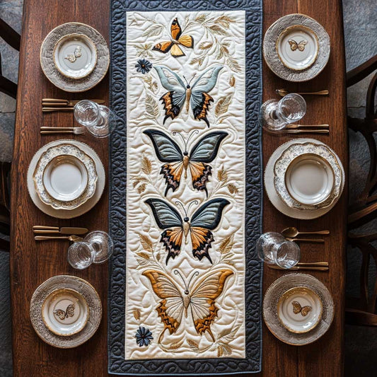 Butterfly Flock CQ0805017CL Quilted Table Runner