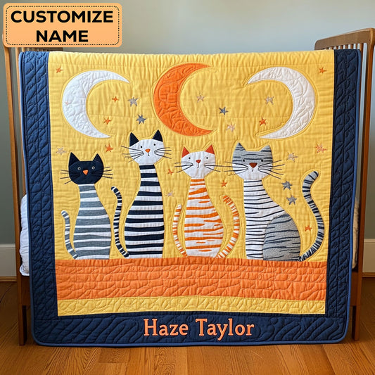 Cosmic Cats WN2407021CL Personalized Baby Quilt