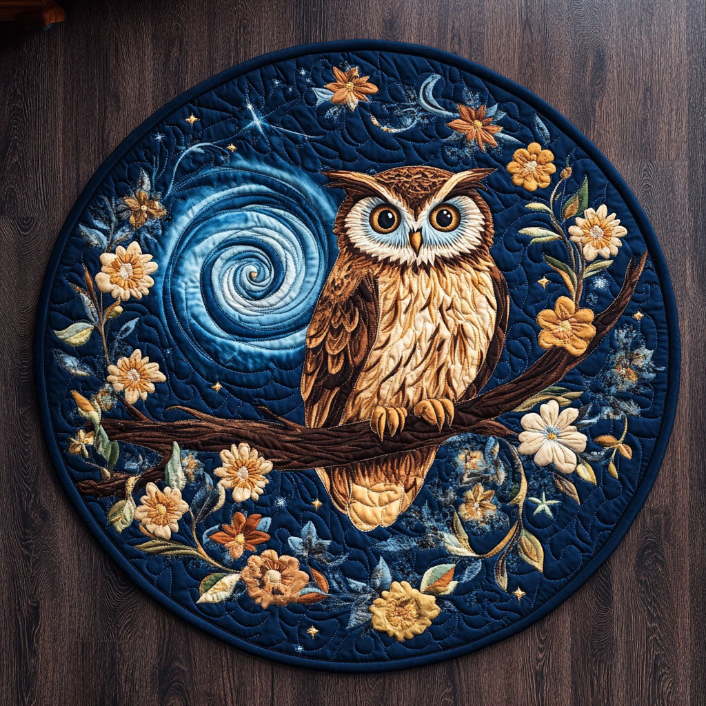 Owl Flower WX2005036CL Quilted Round Mat