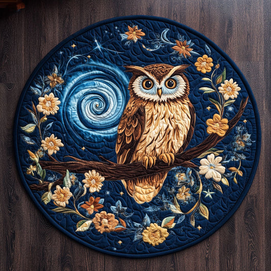Owl Flower WX2005036CL Quilted Round Mat