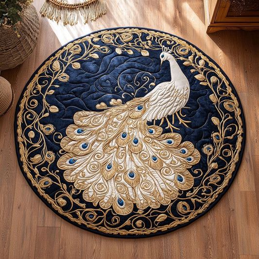 Royal Gold Peacock WY2605052CL Quilted Round Mat