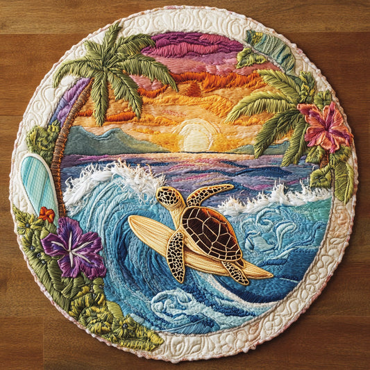 Turtle Horizon WN3105055CL Quilted Round Mat