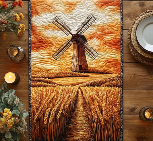 Golden Harvest Wind CW2105347CL Quilted Table Runner