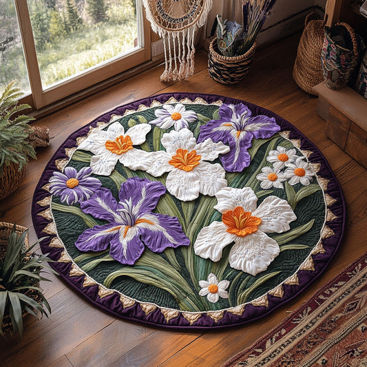Floral Garden WY0905027CL Quilted Round Mat