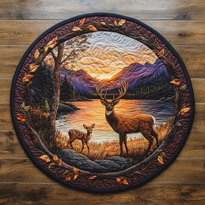 Deer Forest WX1505013CL Quilted Round Mat