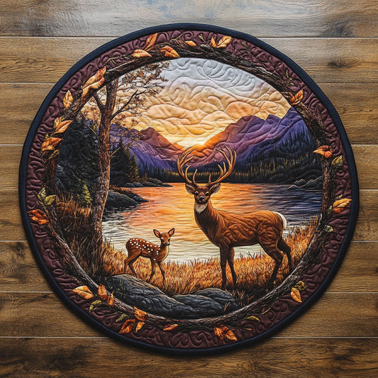 Deer Forest WX1505013CL Quilted Round Mat