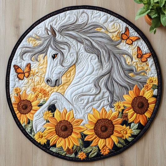 Blooming Horse CW0306004CL Quilted Round Mat