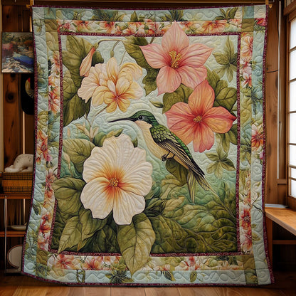 Flower Hummingbird WY0301042CL Quilt