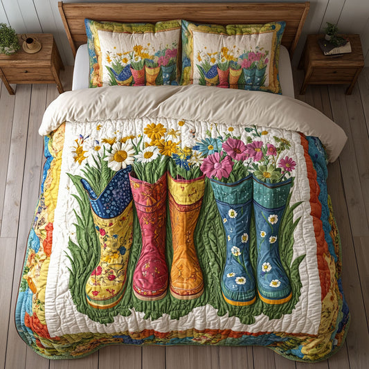 Boots In Flower Garden WY1302065CL Duvet Cover Set