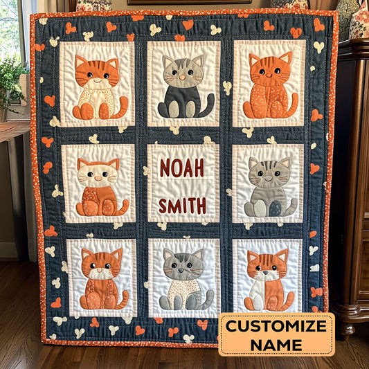 Kitten Patch WY2607024CL Personalized Baby Quilt