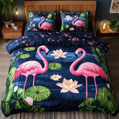 Water Lily Flamingo WJ0204015CL Duvet Cover Set