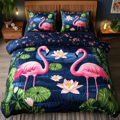 Water Lily Flamingo WJ0204015CL Duvet Cover Set