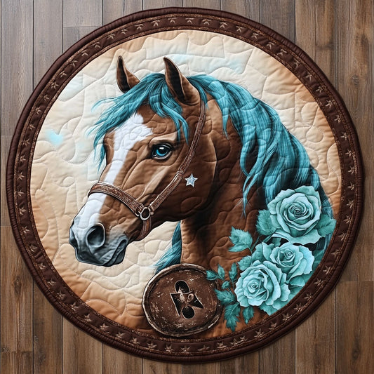 Brown Horse WX2005004CL Quilted Round Mat